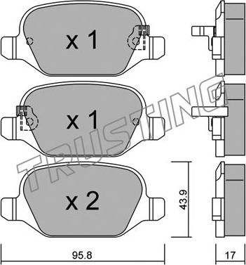 Trusting 333.4 - Bremžu uzliku kompl., Disku bremzes www.autospares.lv