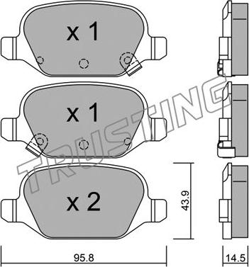 Trusting 333.5 - Bremžu uzliku kompl., Disku bremzes www.autospares.lv