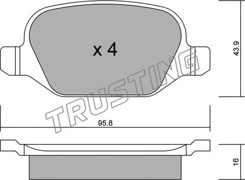 Trusting 333.1 - Bremžu uzliku kompl., Disku bremzes autospares.lv