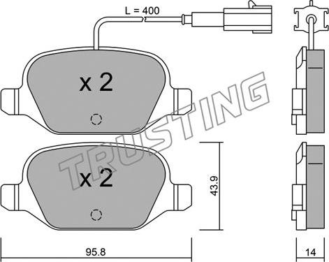 Trusting 333.3 - Bremžu uzliku kompl., Disku bremzes www.autospares.lv