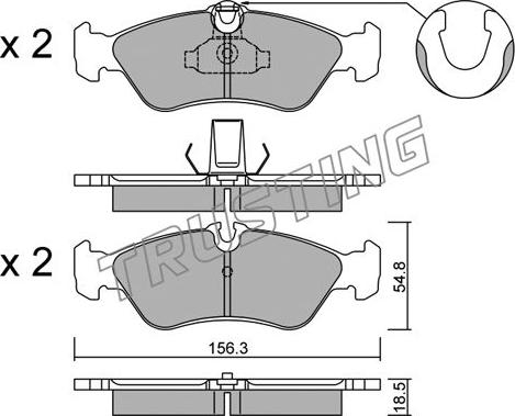 Trusting 320.1 - Тормозные колодки, дисковые, комплект www.autospares.lv