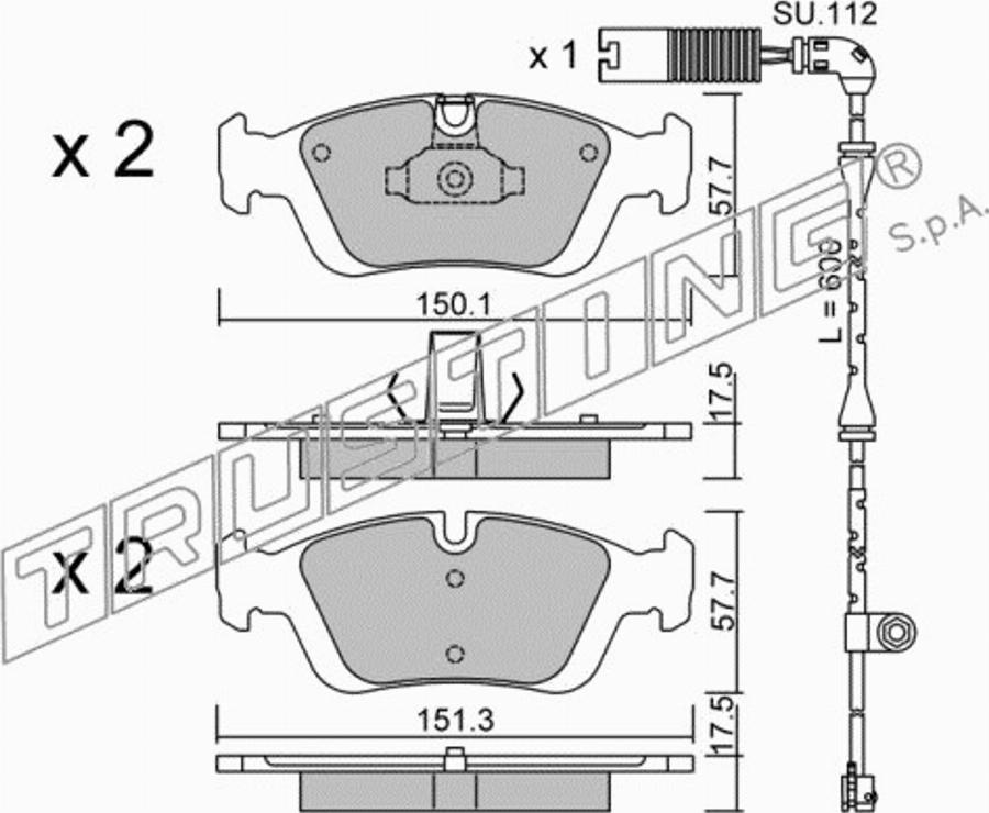 Trusting 321.0W - Bremžu uzliku kompl., Disku bremzes www.autospares.lv