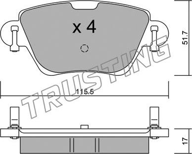 Trusting 328.0 - Brake Pad Set, disc brake www.autospares.lv