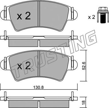 Trusting 322.0 - Bremžu uzliku kompl., Disku bremzes www.autospares.lv