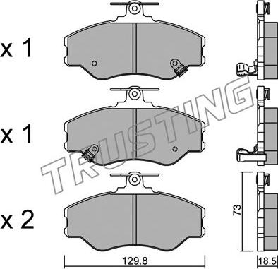 Trusting 375.0 - Тормозные колодки, дисковые, комплект www.autospares.lv