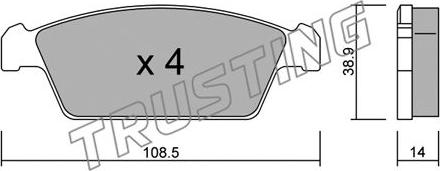 Trusting 376.0 - Bremžu uzliku kompl., Disku bremzes www.autospares.lv