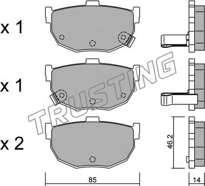 Trusting 371.0 - Bremžu uzliku kompl., Disku bremzes www.autospares.lv