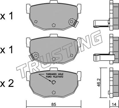 Trusting 371.1 - Bremžu uzliku kompl., Disku bremzes www.autospares.lv