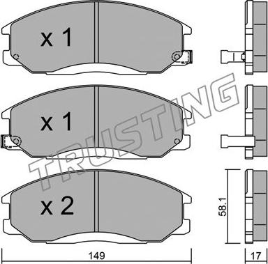 Trusting 373.0 - Bremžu uzliku kompl., Disku bremzes www.autospares.lv