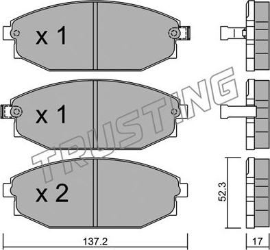 Trusting 372.0 - Bremžu uzliku kompl., Disku bremzes www.autospares.lv