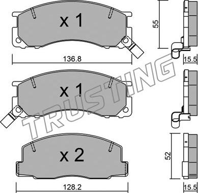 Trusting 290.0 - Тормозные колодки, дисковые, комплект www.autospares.lv