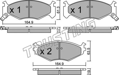 Trusting 298.0 - Bremžu uzliku kompl., Disku bremzes www.autospares.lv