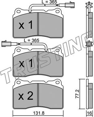 Trusting 297.4 - Bremžu uzliku kompl., Disku bremzes www.autospares.lv