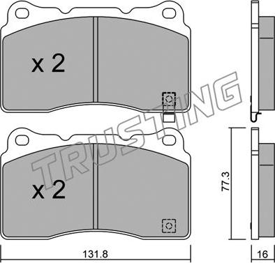 Trusting 297.5 - Bremžu uzliku kompl., Disku bremzes www.autospares.lv