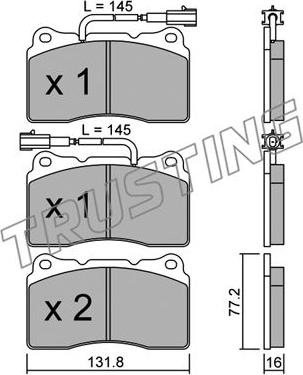 Trusting 297.0 - Bremžu uzliku kompl., Disku bremzes www.autospares.lv