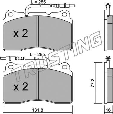 Trusting 297.2 - Bremžu uzliku kompl., Disku bremzes www.autospares.lv