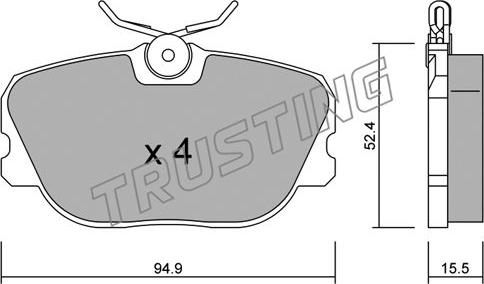 Trusting 244.0 - Bremžu uzliku kompl., Disku bremzes www.autospares.lv