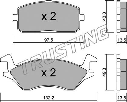 Trusting 243.0 - Brake Pad Set, disc brake www.autospares.lv