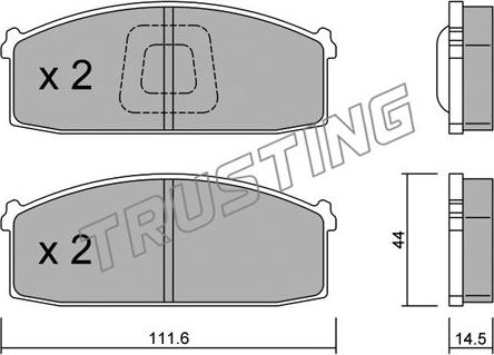 Trusting 254.1 - Brake Pad Set, disc brake www.autospares.lv