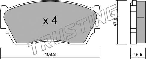 Trusting 255.0 - Brake Pad Set, disc brake www.autospares.lv