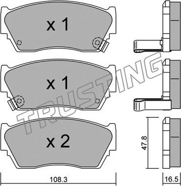 Trusting 255.1 - Bremžu uzliku kompl., Disku bremzes www.autospares.lv