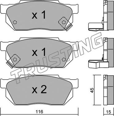 Trusting 256.1 - Brake Pad Set, disc brake www.autospares.lv