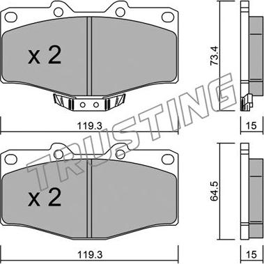 Roulunds Rubber 464781 - Brake Pad Set, disc brake www.autospares.lv