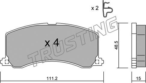 Trusting 257.0 - Тормозные колодки, дисковые, комплект www.autospares.lv