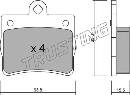 Trusting 264.0 - Bremžu uzliku kompl., Disku bremzes www.autospares.lv