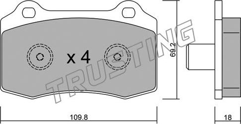 Trusting 260.5 - Bremžu uzliku kompl., Disku bremzes www.autospares.lv