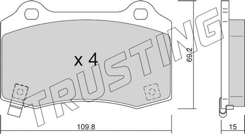 Trusting 260.6 - Bremžu uzliku kompl., Disku bremzes www.autospares.lv