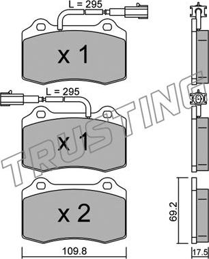 Trusting 260.0 - Bremžu uzliku kompl., Disku bremzes www.autospares.lv