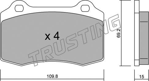 Trusting 260.2 - Bremžu uzliku kompl., Disku bremzes www.autospares.lv