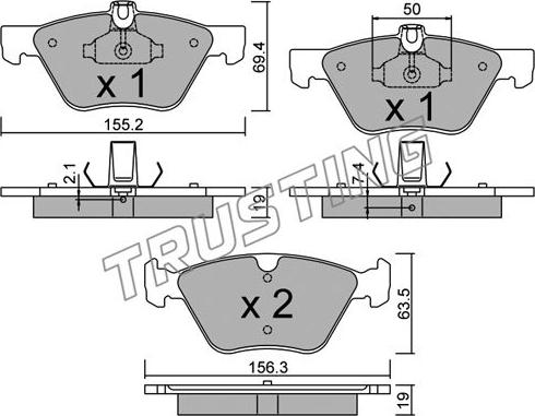 Trusting 261.1 - Bremžu uzliku kompl., Disku bremzes www.autospares.lv