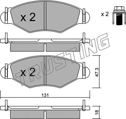 Trusting 263.0 - Bremžu uzliku kompl., Disku bremzes www.autospares.lv