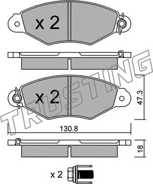 Trusting 262.0 - Bremžu uzliku kompl., Disku bremzes autospares.lv