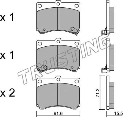 Trusting 205.0 - Bremžu uzliku kompl., Disku bremzes autospares.lv