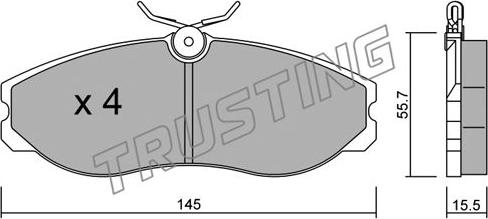 Trusting 206.0 - Bremžu uzliku kompl., Disku bremzes www.autospares.lv