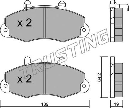 Trusting 201.1 - Bremžu uzliku kompl., Disku bremzes www.autospares.lv