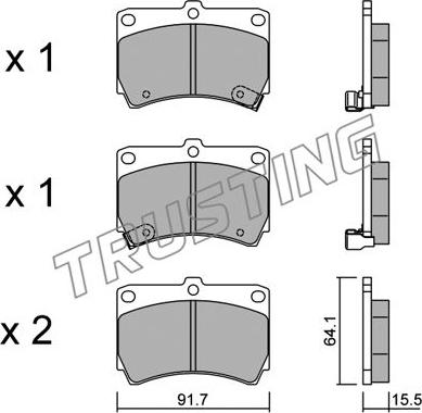 Trusting 203.0 - Bremžu uzliku kompl., Disku bremzes autospares.lv