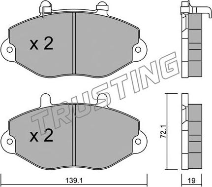 Trusting 202.1 - Bremžu uzliku kompl., Disku bremzes www.autospares.lv