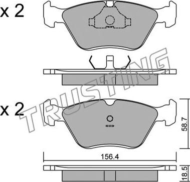 Trusting 214.0 - Bremžu uzliku kompl., Disku bremzes www.autospares.lv