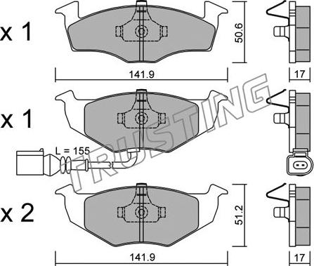 Trusting 215.3 - Brake Pad Set, disc brake www.autospares.lv