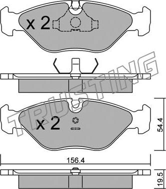 Trusting 218.0 - Bremžu uzliku kompl., Disku bremzes www.autospares.lv