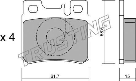 Trusting 212.0 - Bremžu uzliku kompl., Disku bremzes www.autospares.lv