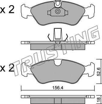 Trusting 217.0 - Тормозные колодки, дисковые, комплект www.autospares.lv