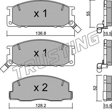 Trusting 289.0 - Brake Pad Set, disc brake www.autospares.lv