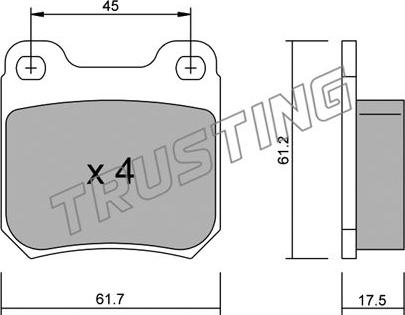 Trusting 284.1 - Bremžu uzliku kompl., Disku bremzes autospares.lv