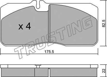 Trusting 280.0 - Bremžu uzliku kompl., Disku bremzes www.autospares.lv