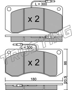 Trusting 281.0 - Brake Pad Set, disc brake www.autospares.lv